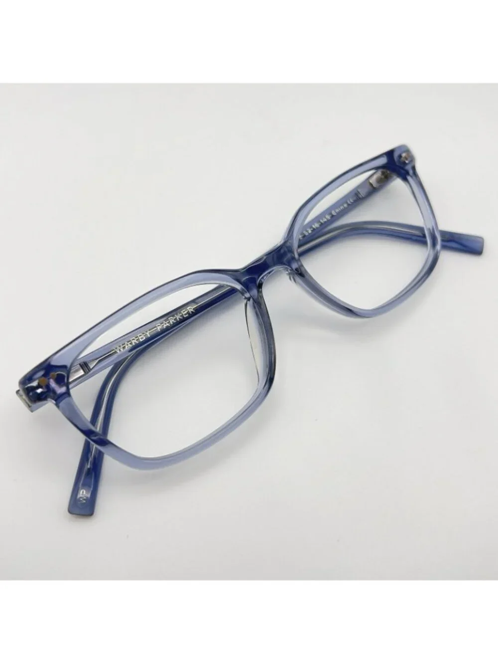 Warby Parker Weathers M 318 Eyeglass Frame Wayfarer Clear Blue Crystal 52-16-145